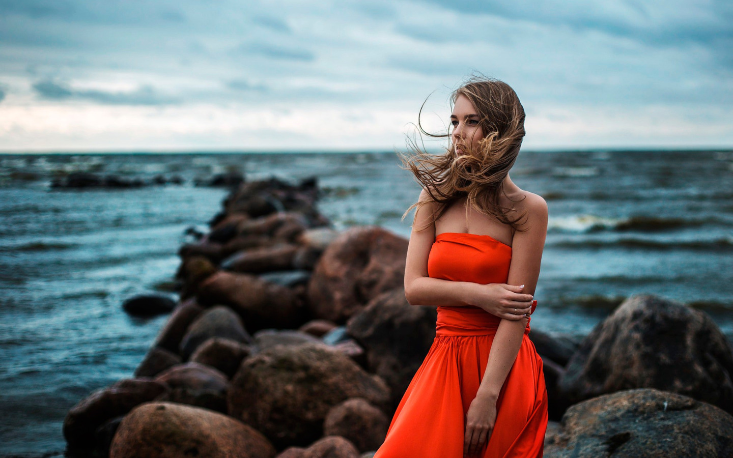 Фото Девушки На Море В Платье