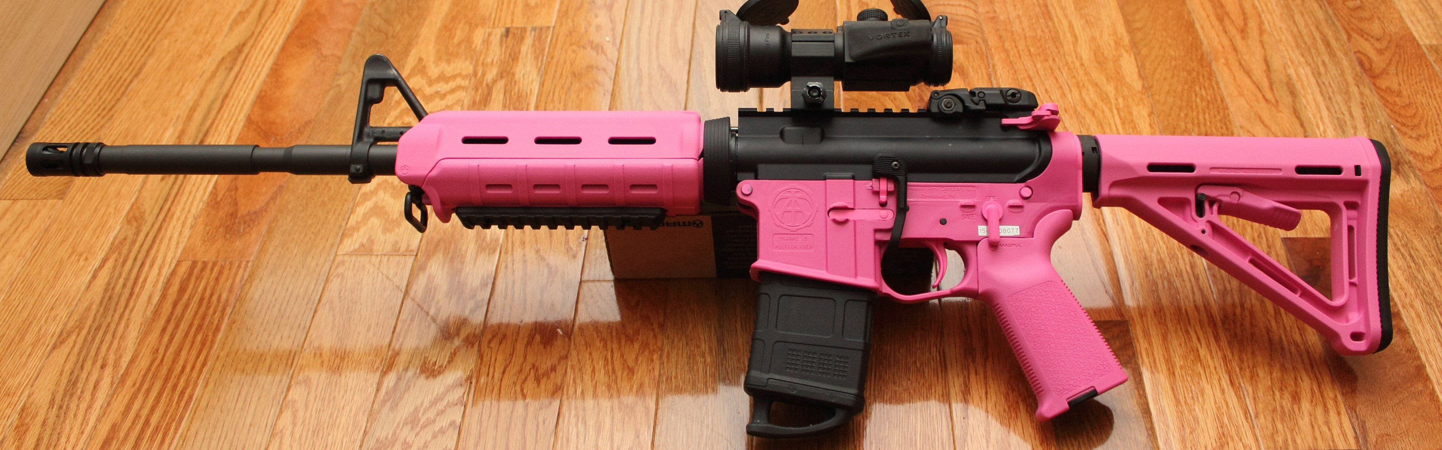 Обои для рабочего стола. pink, ar15, assault rifle, magpul. 