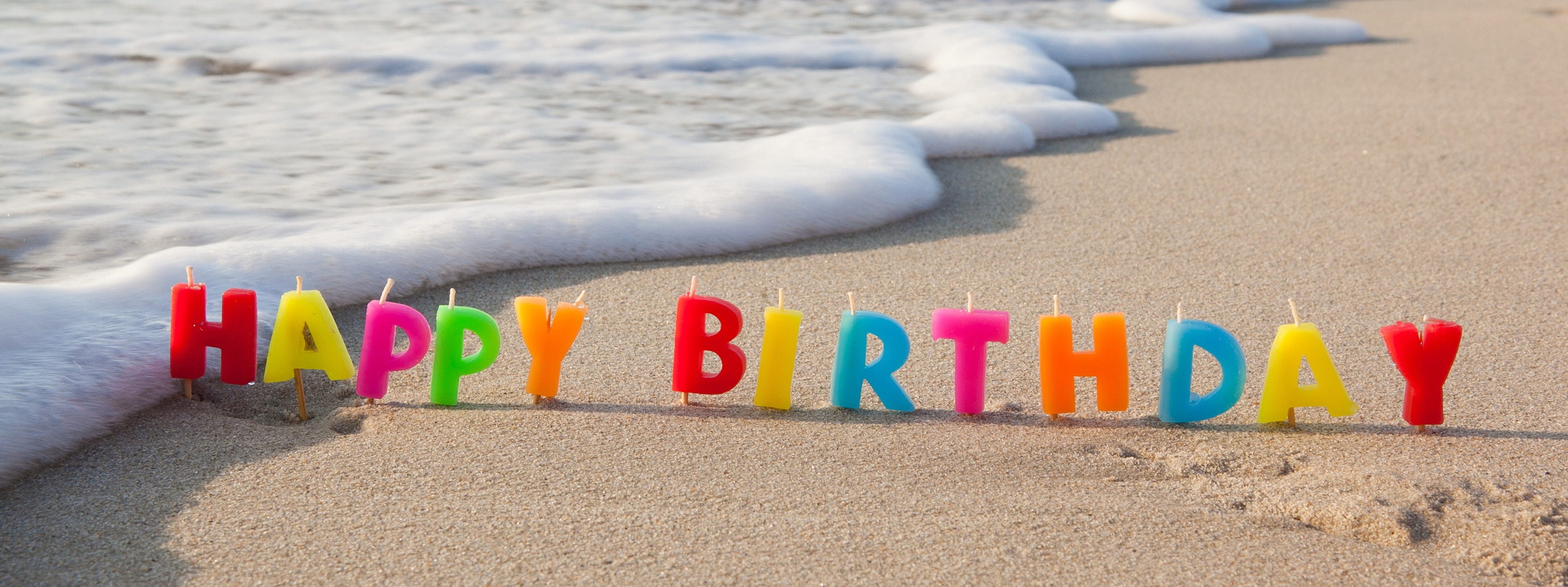 пляж, свечи, colorful, beach, sea, Happy Birthday, colours, sand, celebrati...