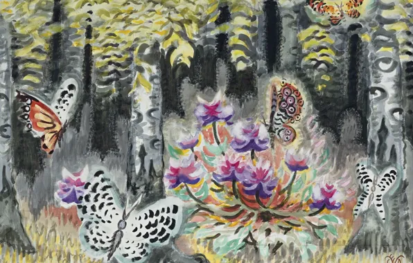 Картинка 1962, A Dream of Butterflies, Charles Ephraim Burchfield