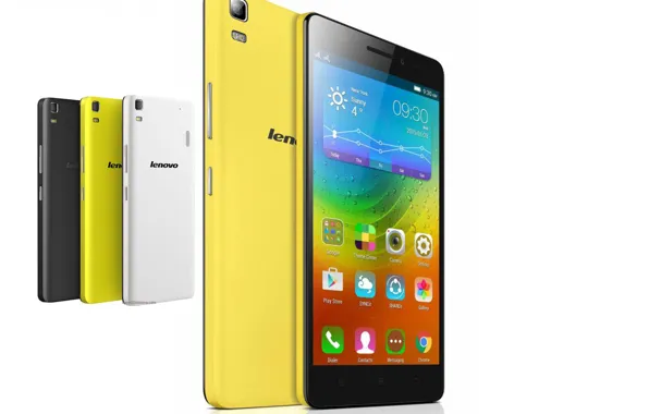 Картинка белый, жёлтый, чёрный, Lenovo, smartfoni