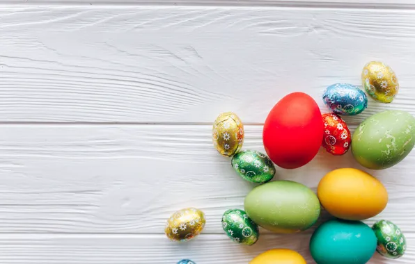 Картинка яйца, весна, colorful, Пасха, wood, spring, Easter, eggs, decoration, Happy