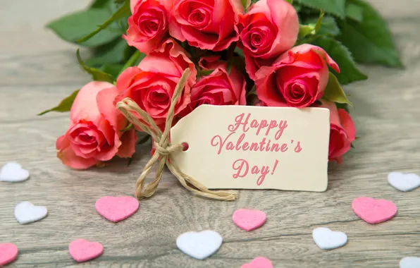 Картинка розы, love, бутоны, heart, pink, flowers, romantic, roses, valentine`s day
