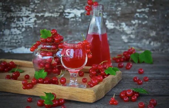 Картинка ягоды, сок, напиток, смородина, красная смородина
