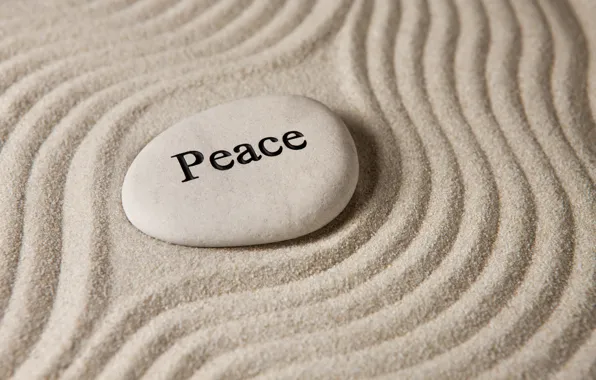 Картинка песок, камни, peace, stone, sand, zen