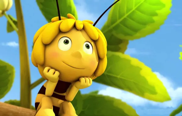Картинка sky, leaf, animated film, konoha, bee, animated movie, Maya the Bee, Maya the Bee Movie