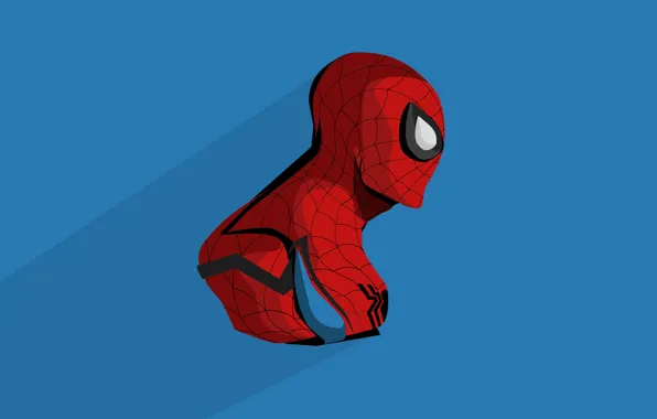 Картинка синий, красный, фон, арт, костюм, комикс, MARVEL, Spider Man, Человек Паук