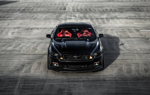 Картинка Mustang, Ford, Front, Black, Face, Sight