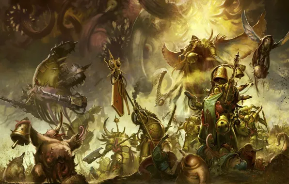 Картинка chaos, Death, demons, Warhammer 40 000, Death Guard, plague, Nurgle, primarch, Mortarion