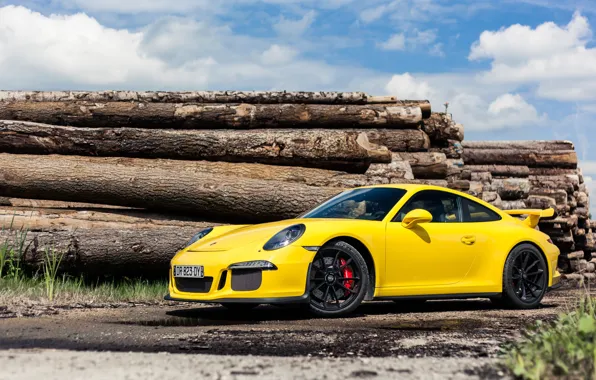 Картинка Porsche, GT3, Yellow, 991