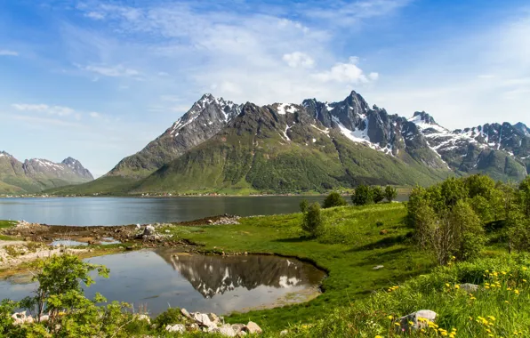 Картинка горы, Норвегия, Norway, Lofoten, Nordland, Svolvaer, Laupstad