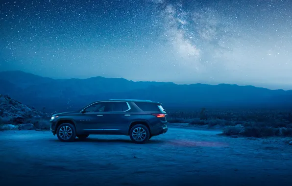 Картинка Chevrolet, внедорожник, 2018, звёздное небо, Traverse
