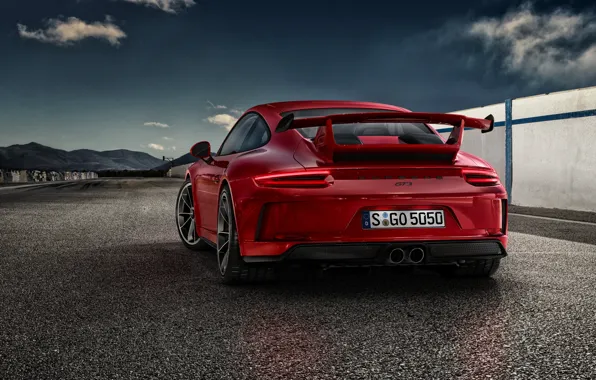Картинка 911, Porsche, спойлер, порше, красная, GT3