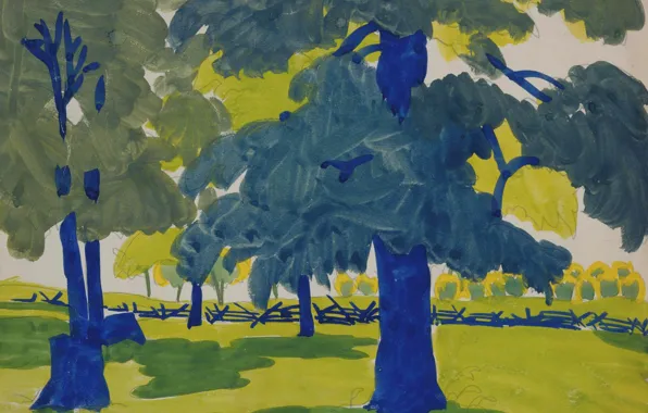 Картинка 1915, Charles Ephraim Burchfield, Edge of the Woods, in Sunlight