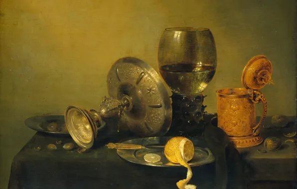 Картинка лимон, картина, Натюрморт, кубок, Виллем Клас Хеда