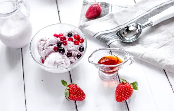 Картинка ягоды, клубника, мороженое, fresh, десерт, sweet, dessert, ice-cream, berries, milk