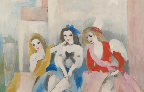 Картинка 1942, у дома, Модерн, Мари Лорансен, Три женщины