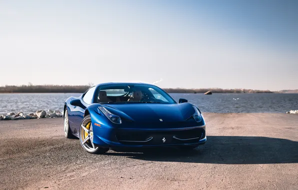 Картинка Ferrari, 458, blue, Italia