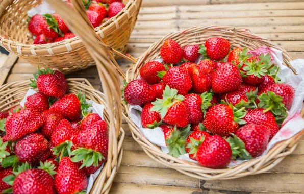 Картинка ягоды, клубника, красные, fresh, wood, спелая, sweet, strawberry, berries