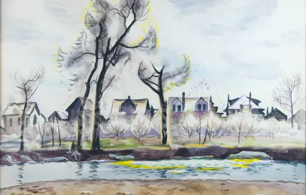 Картинка 1933, Charles Ephraim Burchfield, Mid-April Landscape