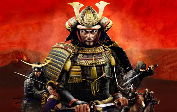 Картинка крупный план, арт, самурай, Total War, Shogun 2, стратегия, wallpaper., бусидо, samurai in armor, военная …