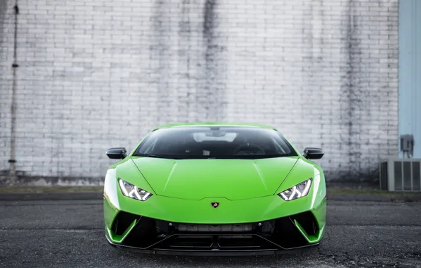 Картинка Lamborghini, Green, Front, Italia, VAG, Huracan