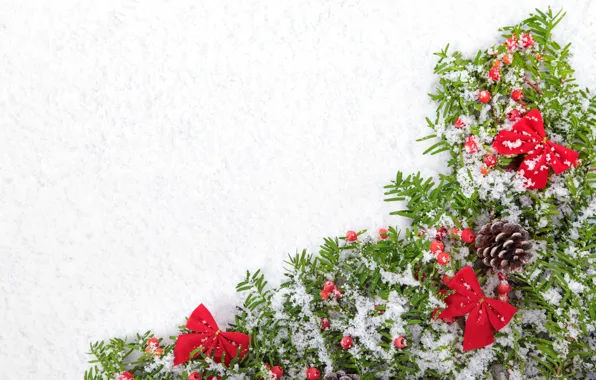 Картинка снег, шары, елка, Новый Год, Рождество, merry christmas, decoration, xmas