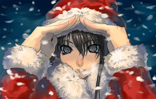 Картинка зима, снег, новый год, красивая, санта, Anime, Beauty, MyToy, Yukinoshita Yukino