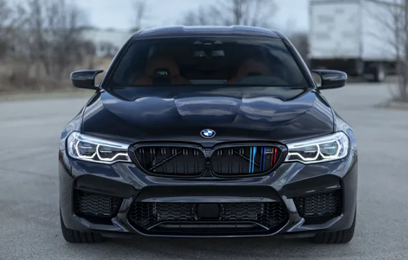 Картинка BMW, Front, Black, Sight, F90