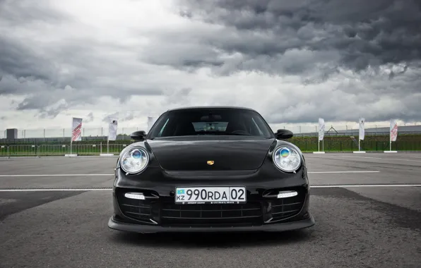 Картинка 911, Porsche, Front, Black, Almaty