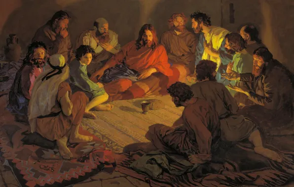 Молитва 12 апостолам в Рождество. Popov-andrei-tainaia-vecheria-iisus-khristos-dvenadtsat-apos