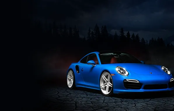 Картинка 911, Porsche, Blue, Night, Stuttgart, VAG