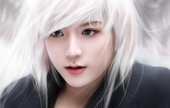 Картинка лицо, парень, белые волосы, South Korea, Южная Корея, азиат, k-pop, Ren, NU`EST