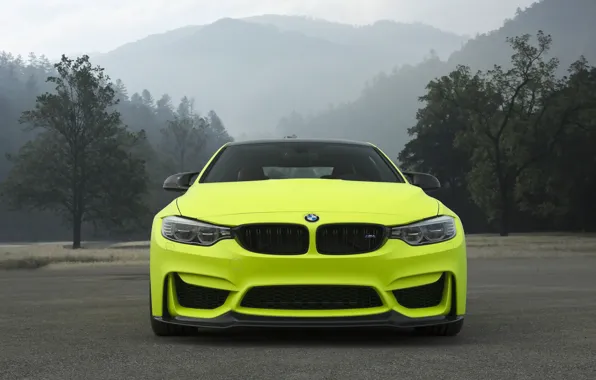 Картинка BMW, Front, Yellow, Mountains, F82, Sight
