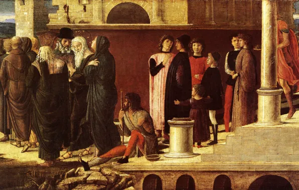 Картинка Munich, Saint Jean, Giovanni Bellini, Trois Histoires de Drusienne et de, L'Évangéliste, 1455, peinture sur …