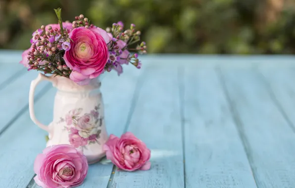 Картинка цветы, букет, ваза, pink, with, flowers, scene, spring, vase, tones