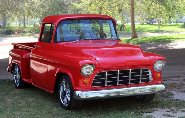 Картинка Chevrolet, Red, Pickup, 1955