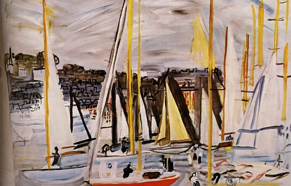 Картинка 1935, Huile sur Toile, Raoul Dufy, The Basin of Deauville, Le Bassin de Deauville, Collection …