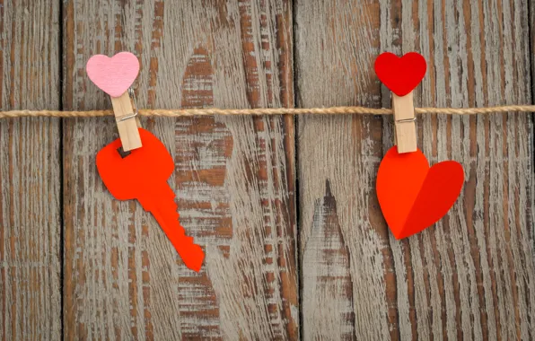Картинка сердце, ключ, love, heart, wood, romantic