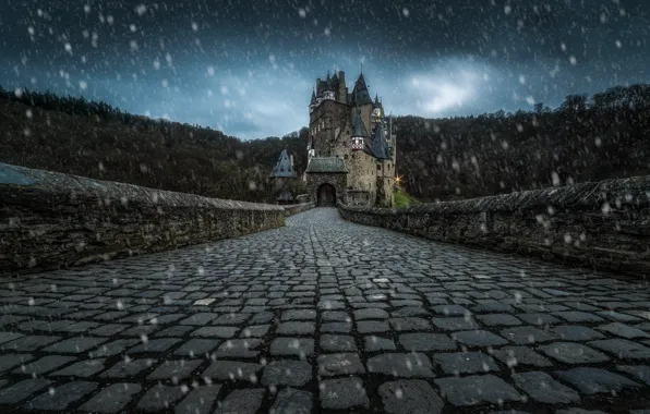 Картинка зима, снег, germany, Burg Eltz