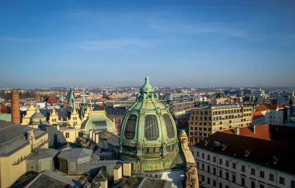Картинка небо, city, город, фото, улица, вид, дома, Прага, Чехия, красиво, архитектура, путешествие, photo, улицы, Europe, …
