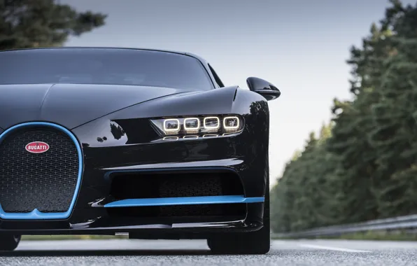 Картинка Bugatti, Blue, Black, VAG, W16, LED, Chiron, 0/400