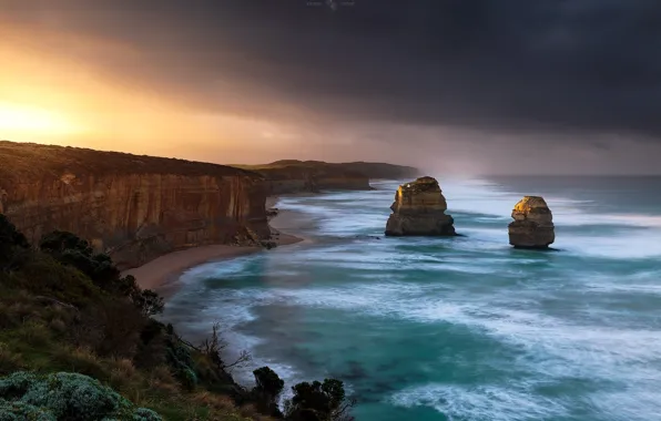 Картинка море, небо, свет, океан, берег, Австралия