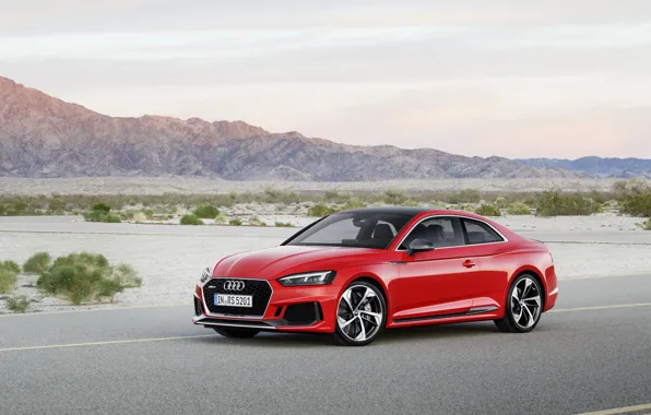 Картинка Audi, German, Red, RS5, 2018, Road, RS, A5