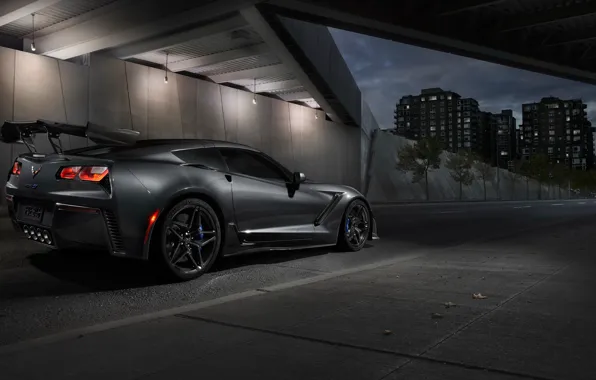 Картинка Corvette, Chevrolet, ZR1, вид сзади, 2019