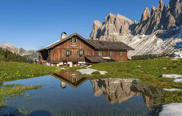 Картинка горы, Италия, домик, Italy, Trentino-Alto Adige, Bolzano