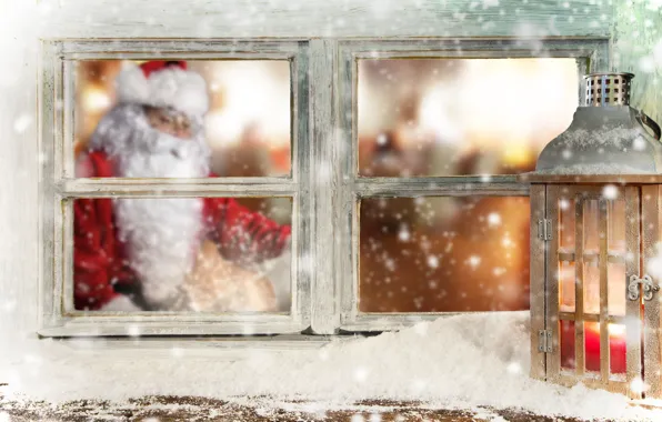 Картинка зима, снег, украшения, Новый Год, окно, Рождество, подарки, Christmas, winter, snow, window, Merry Christmas, Xmas, …