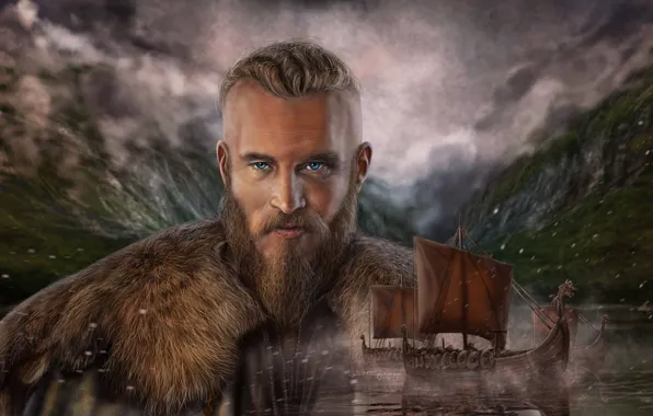 Картинка викинг, драккары, Edikt Art, Викинги Рагнар Лодброк, Vikings Ragnar Lodbrok