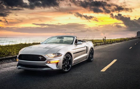 Картинка закат, Ford, California, Convertible, Mustang GT, 2019