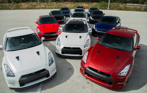 Картинка GTR, Nissan, Blue, Black, White, R35, RED